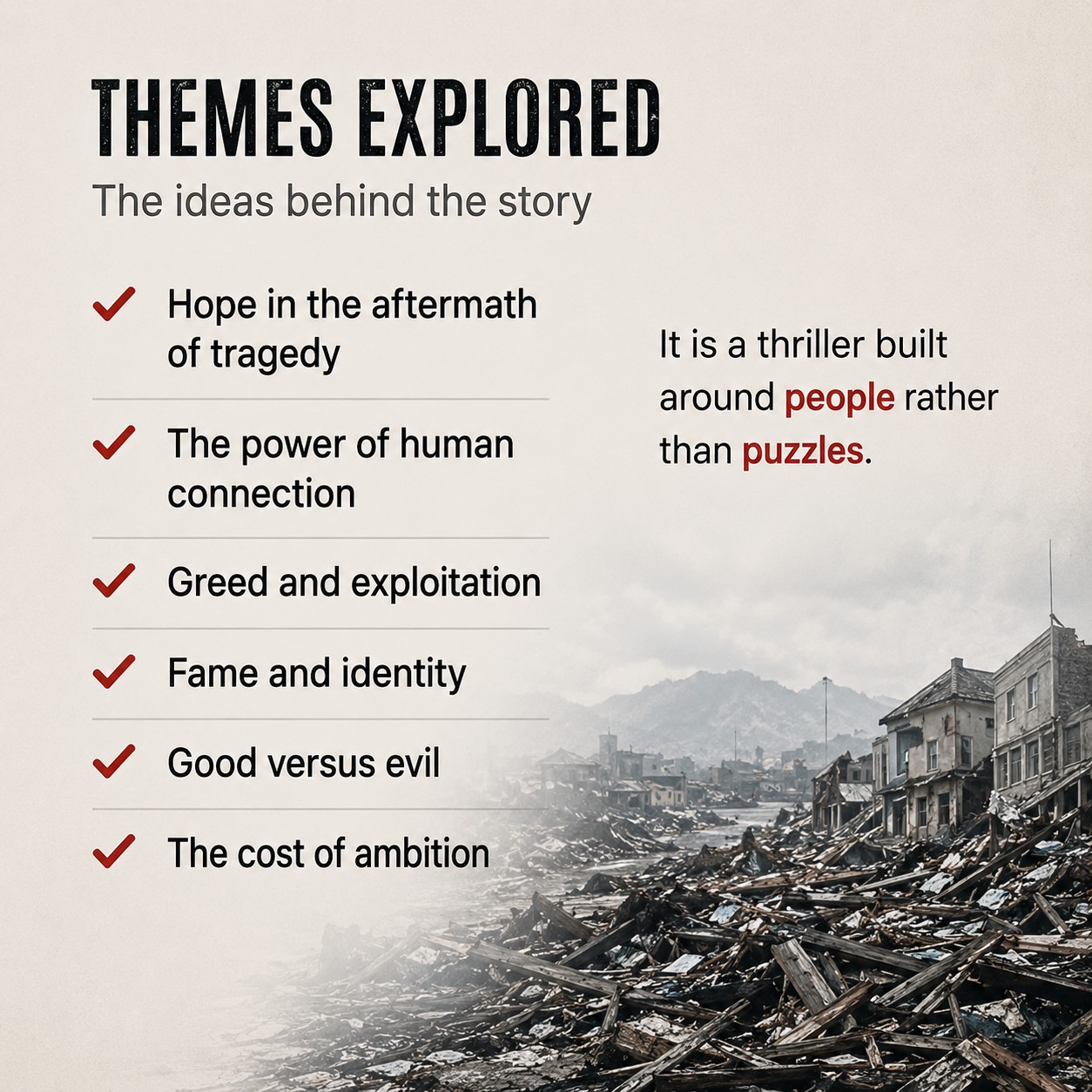 A photograph taken after the 2011 tsunami becomes the centre of obsession, greed and murder in this gripping thriller by Roger Bray.