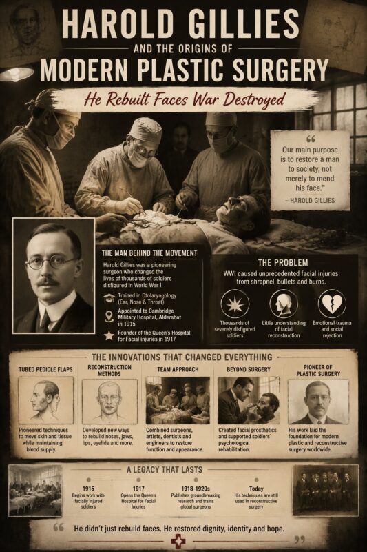 Harold Gillies and the Origins of Modern Plastic Surgery The Man Who Rebuilt Faces War Destroyed